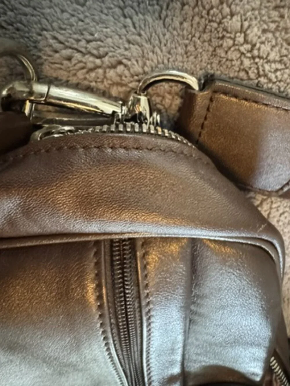 LONGCHAMP Brown Leather Briefcase Laptop Bag Messenger